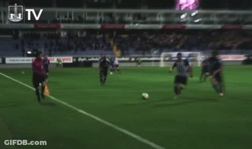 Soccer Players On Field With TV GIF
