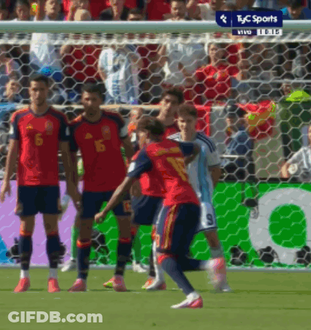Soccer Players On Field With TYC Sports Logo GIF