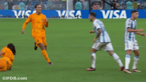 Soccer Players On Field With Visa Sign GIF