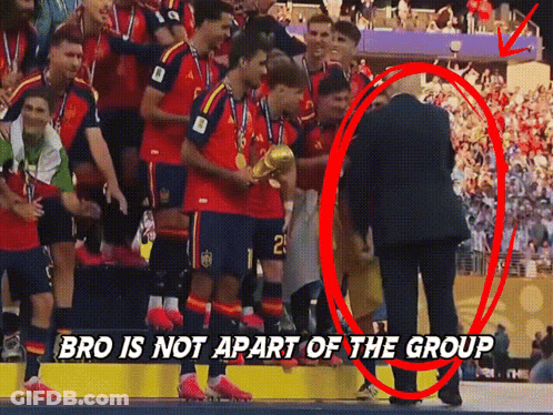 Soccer Players On Podium Bro Is Not Apart Of The Group GIF