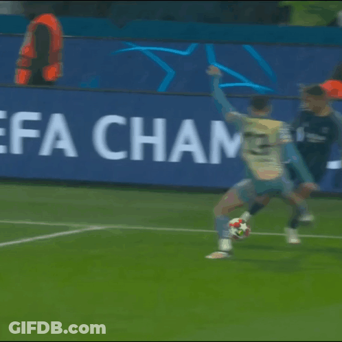 Soccer Players, One In Qatar Shirt GIF
