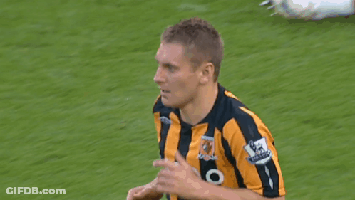 Soccer Players Orange And Black Striped Jerseys Sportpesa GIF