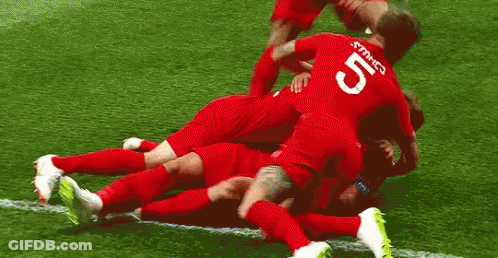 Soccer Players Pile GIF