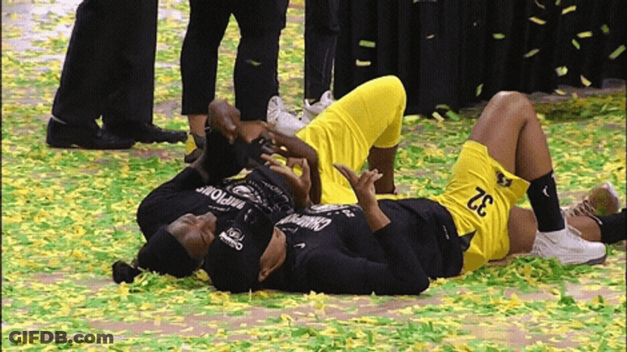 Soccer Players Play And Pose Like A Champion After Winning GIF
