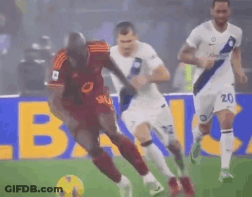 Soccer Players Playing On Field With Bar Sign GIF
