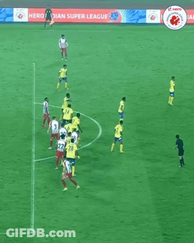 Soccer Players Playing On Field With Hero Ad GIF