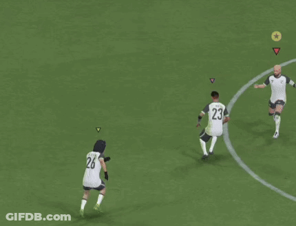 Soccer Players Playing Video Game On Field GIF