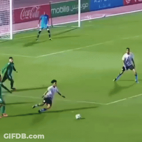 Soccer Players Playing With Coca Cola Ads GIF