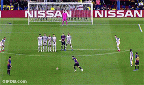 Soccer Players Playing With Nissan Banner GIF