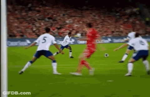 Soccer Players Playing With Number 5 GIF