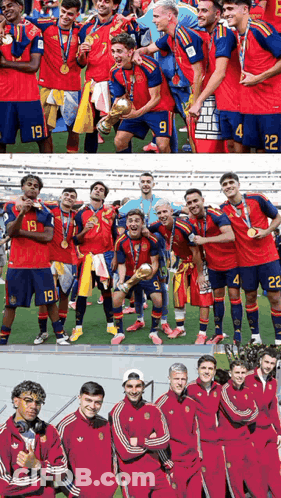 Soccer Players Posing Number 19 Jersey GIF