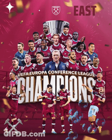Soccer Players Posing With Champions GIF