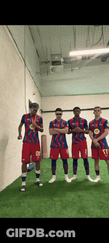 Soccer Players Posing With Number 10 Shirt GIF