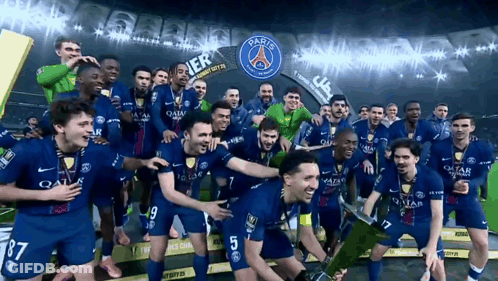 Soccer Players Posing With Number 5 GIF