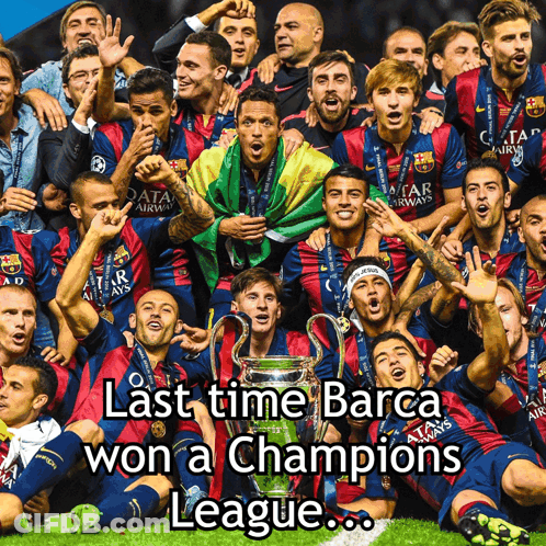 Soccer Players Posing With Trophy GIF