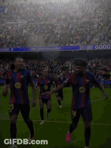 Soccer Players Running On Field GIF