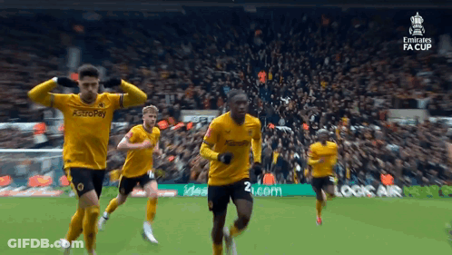 Soccer Players Running With Astropay Shirt GIF