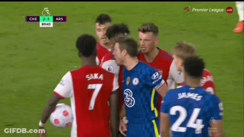 Soccer Players Saka And James On Field GIF