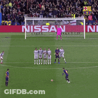 Soccer Players Standing In Front Of Nissan Sign GIF