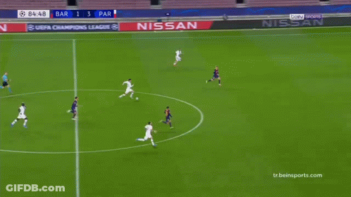 Soccer Players Standing On Field With TikTok Banner GIF