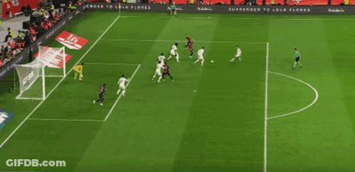 Soccer Players Surrender To Lola Flores GIF