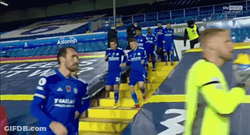 Soccer Players Walking Down Stadium Stairs GIF
