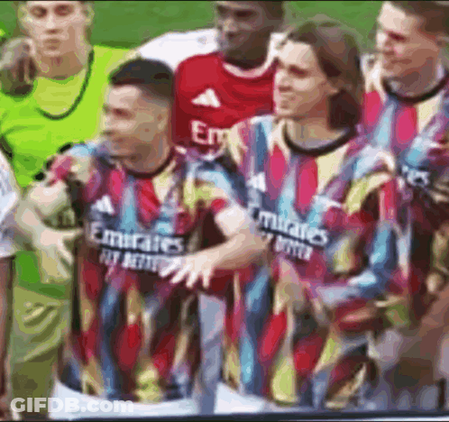 Soccer Players Wearing Colorful Jerseys GIF