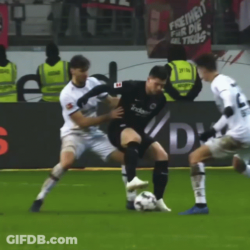 Soccer Players With Freiheit Sign GIF