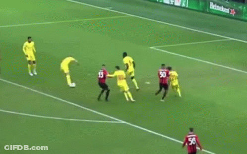 Soccer Players With Heineken Banner GIF