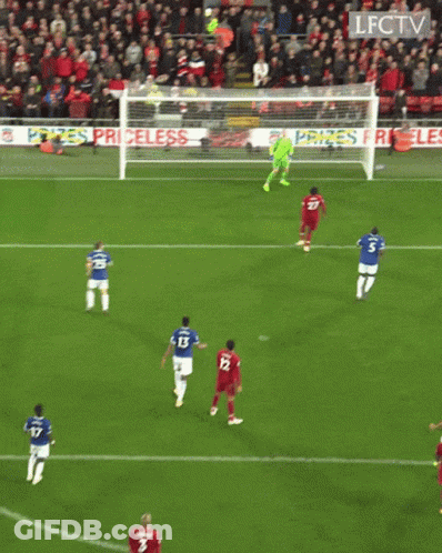 Soccer Players With LFC TV Banner GIF