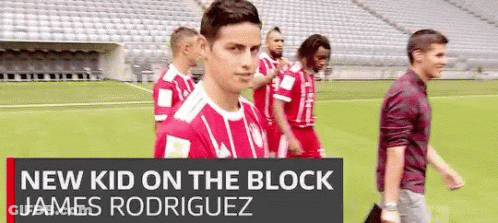 Soccer Players With New Kid On The Block James Rodriguez Banner GIF