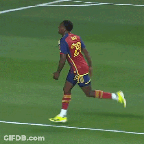 Soccer Players With Official Energy Drink Sign GIF