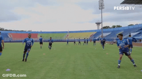 Soccer Players With Persibtv Logo GIF