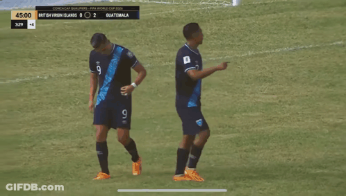 Soccer Players With Scoreboard British Virgin Islands 0 2 GIF