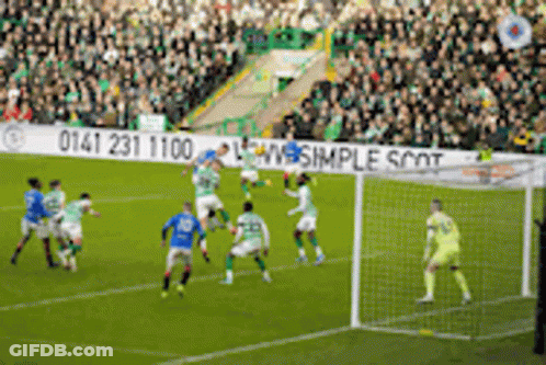 Soccer Players With Simple Scot Banner GIF