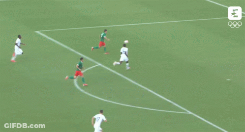 Soccer Players With Tokyo 2020 Banners GIF