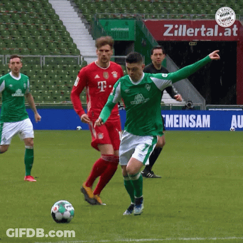 Soccer Players With Zillertal Sign GIF