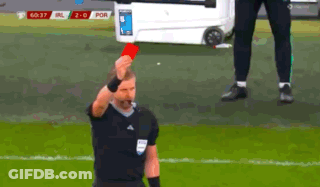 Soccer Referee Holding Red Card GIF