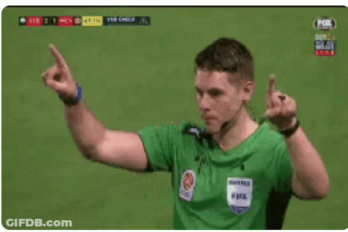 Soccer Referee Making Gesture With McDonald's Logo GIF