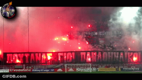 Soccer Stadium With Banner Saying Doytanes Fion GIF