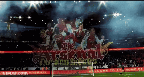 Soccer Stadium With The Arsenal Banner GIF