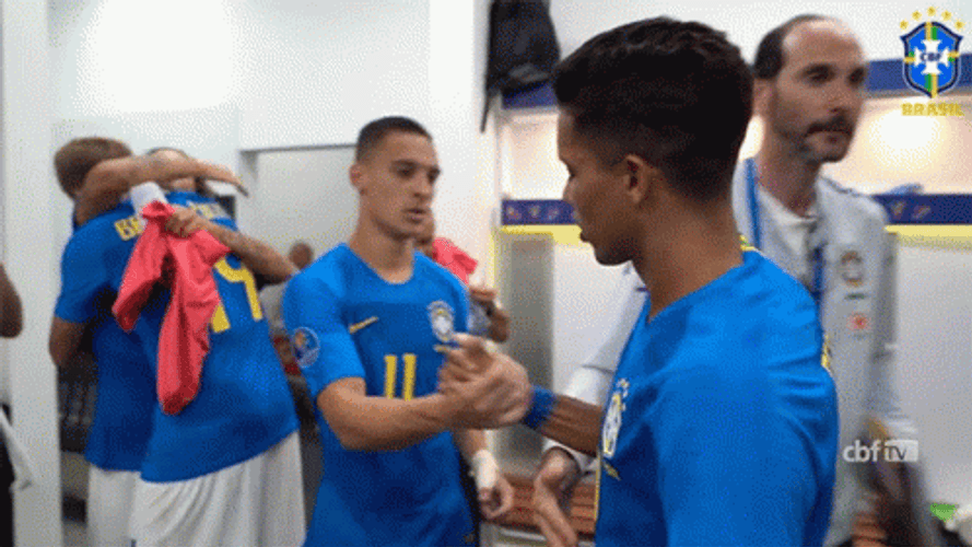 Soccer Teammates Bro Hug GIF