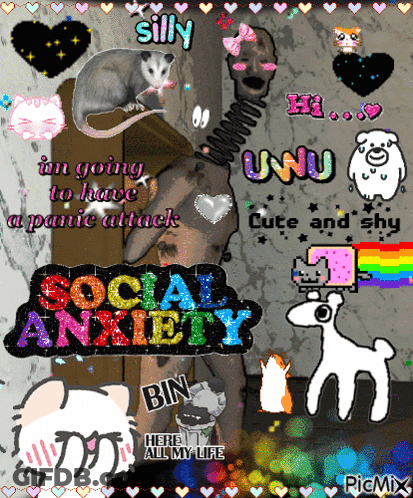 Social Anxiety Animals Collage GIF