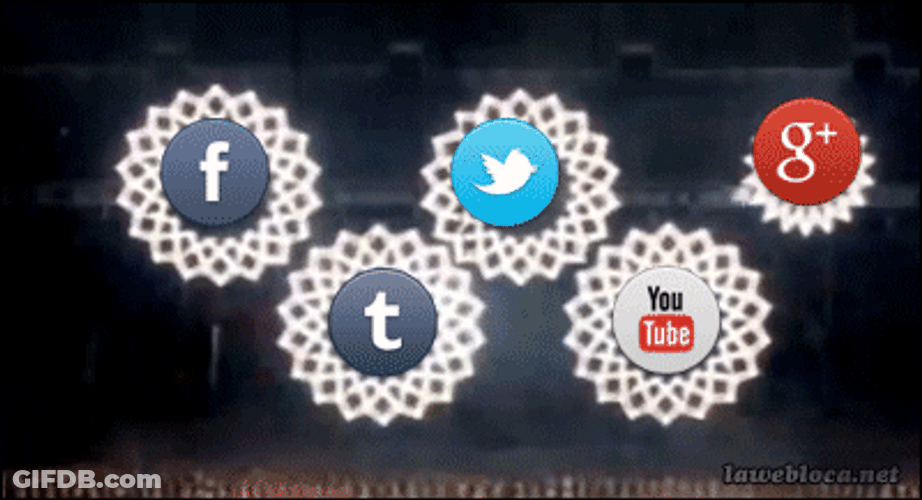Social Media Five Icons GIF