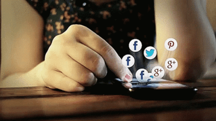 Social Media Floating Icons GIF