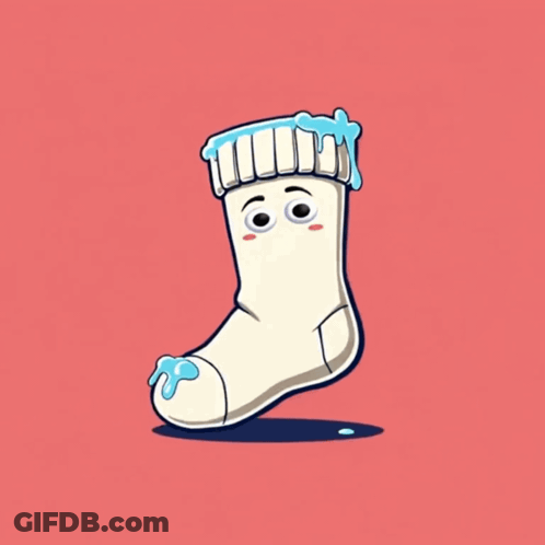 Sock With Face Saying $ Moist To The Moon GIF
