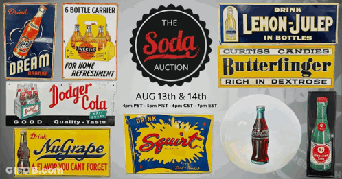 Soda Auction Poster Aug 13Th & 14Th GIF