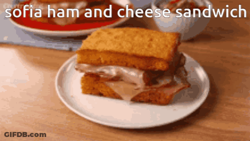 Sofia Ham And Cheese Sandwich On Plate GIF