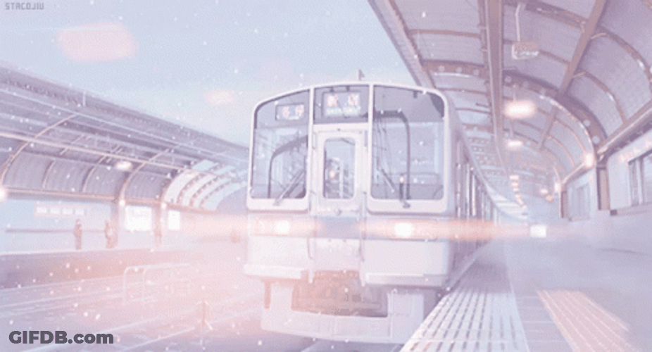 Soft Aesthetic Anime Train Station Hd GIF