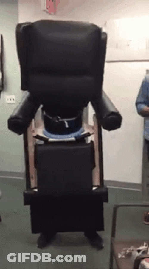 Soft Black Mascot Chair GIF